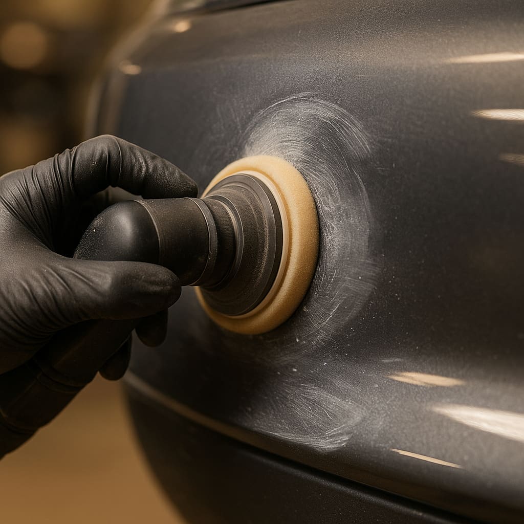 Spot-Reparatur am Stossfänger